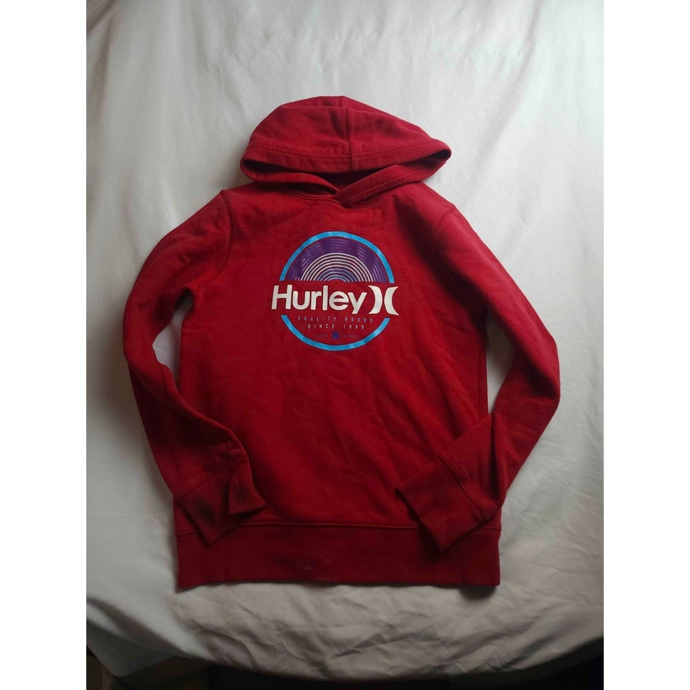 Hurley Hoodie Boys Large 12-13 Red Coastal Boy Skater Streetwear Grunge Urban
